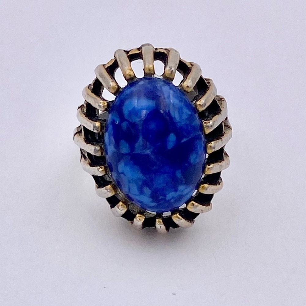Vintage Silver Ring with Blue Stone